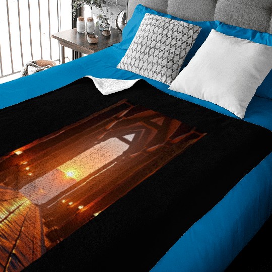 Hall of Embers Twilight over the Fjord Baby Blankets