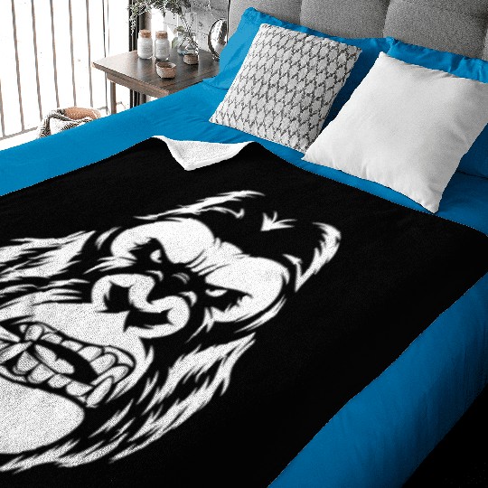 Bold Gorilla Reflection Design Baby Blankets