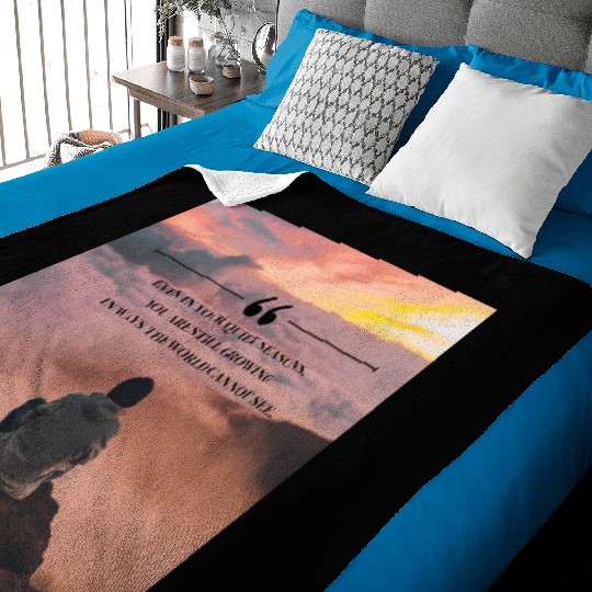 Quiet Seasons Growth Inspirational Quote Baby Blankets