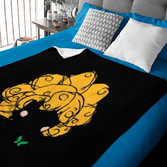 Whimsical Fairy with Gold Curl Hair Baby Blankets