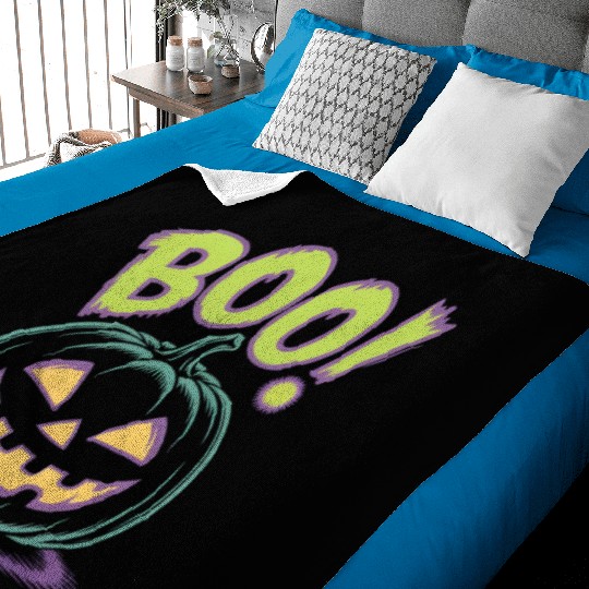 Spooky Halloween Jack-o'-Lantern Design Baby Blankets