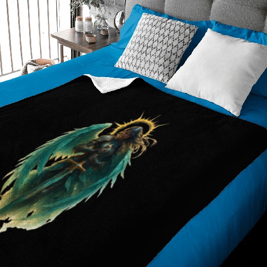 Celestial Guardian Angel Illustration Baby Blankets