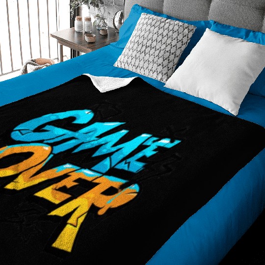 Graffiti Style Game Over Design Baby Blankets