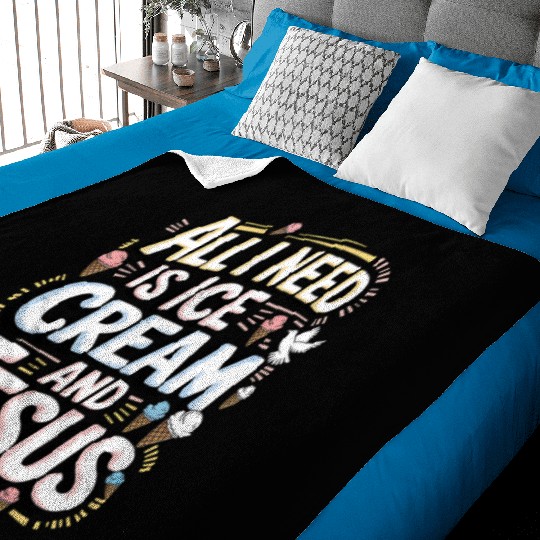 Ice Cream and Jesus Faith Quote Baby Blankets