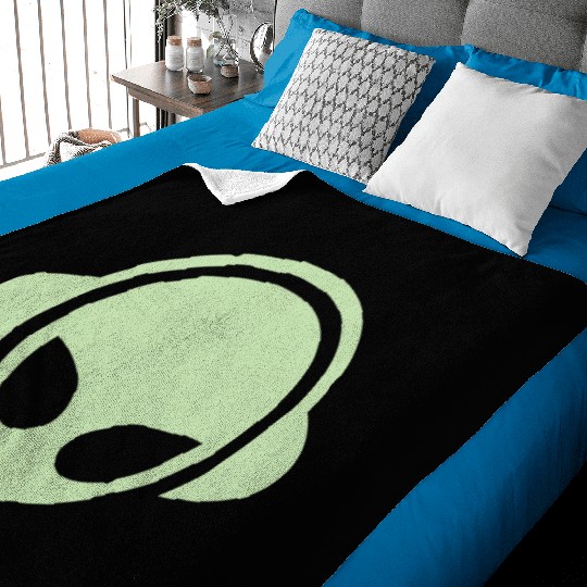 Alien headphones Glow in the dark Baby Blankets