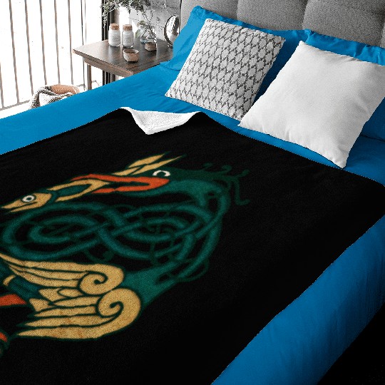 Celtic Art Bird With Fish Baby Blankets