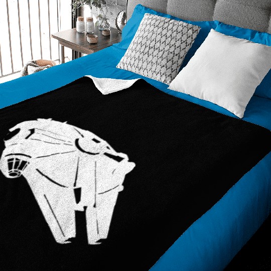 Millennium Falcon White Baby Blankets