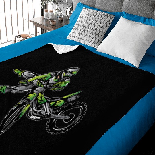 Kawasaki Freestyle Dirt Bike Baby Blankets