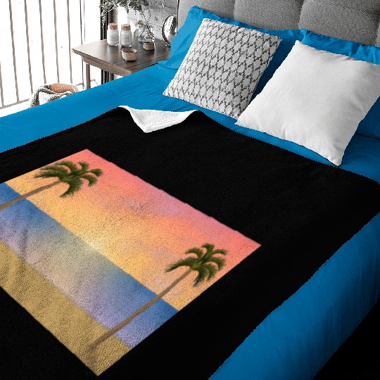 Sunrise / Sunset Beach Scene Baby Blankets