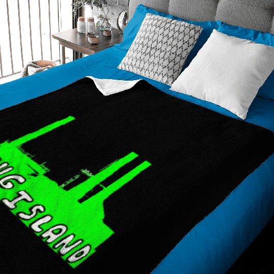 Zug Island Detroit River Industry Baby Blankets