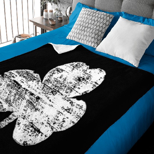 Distressed White Shamrock Baby Blankets