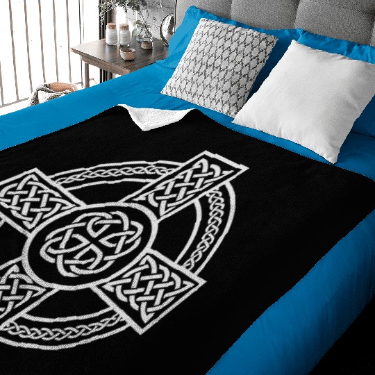 Celtic Cross Ireland Intricate Knotwork Design Baby Blankets