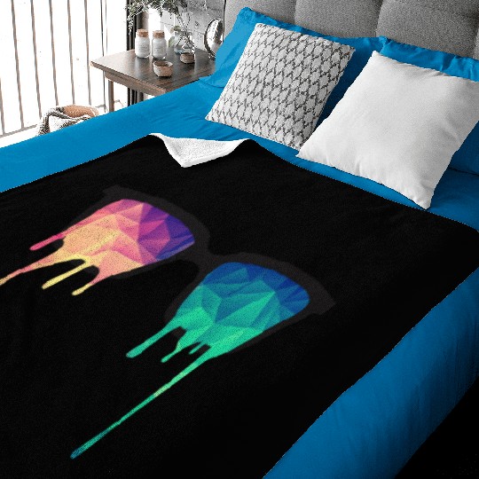 Abstract Psychedelic Nerd Glasses with Color Drops Baby Blankets