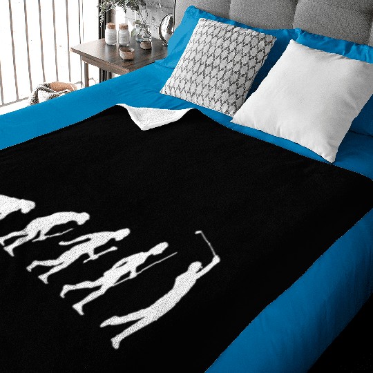 Evolution Man Golf Baby Blankets