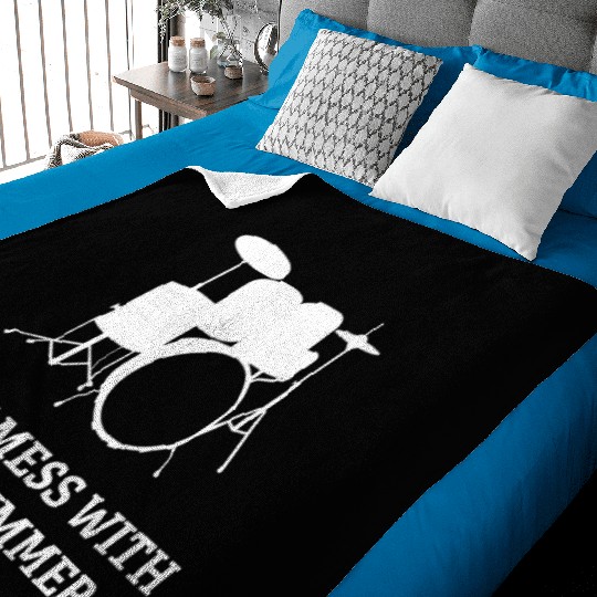 Don't Mess With The Drummer Baby Blankets
