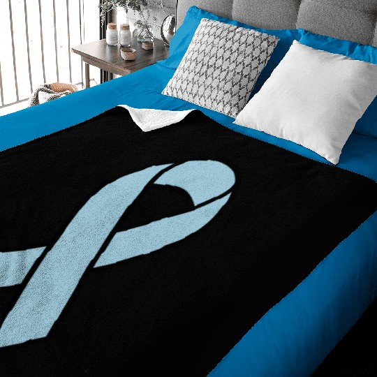 Light Blue Prostate Cancer Ribbon Baby Blankets