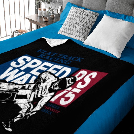 Flat Track Rider - Speedway Racing Baby Blankets