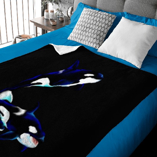 Orca Family Baby Blankets