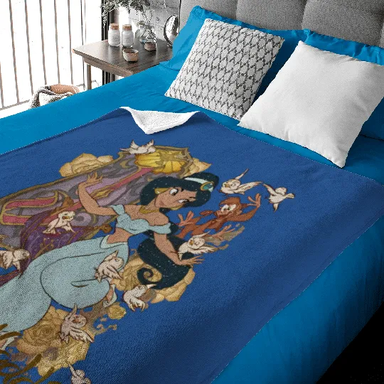 Vintage Princess Jasmine Alladin Baby Blankets,Disney Character Baby Blankets