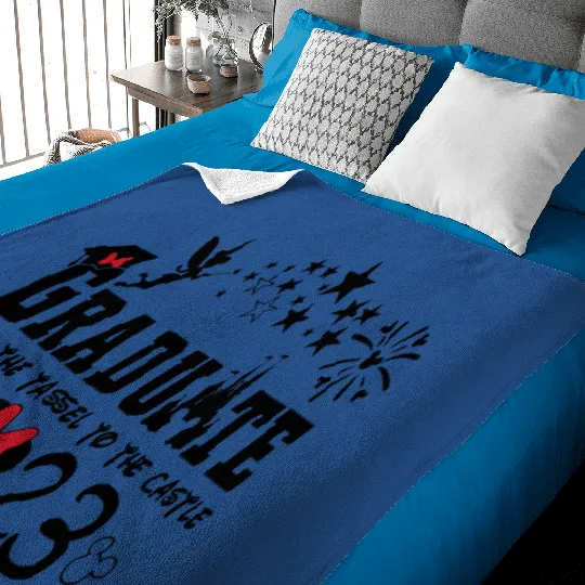 Custom Disney Theme Graduate 2023 Baby Blankets, Graduation From The Tassel To The Castle Baby Blankets