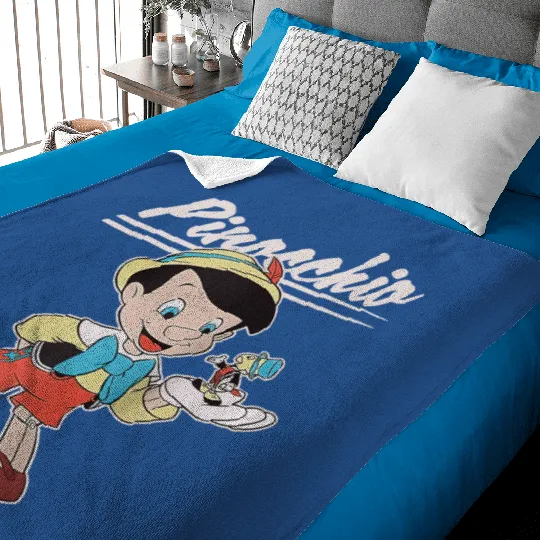 Retro Disney Pinocchio and Jiminy Cricket Baby Blankets