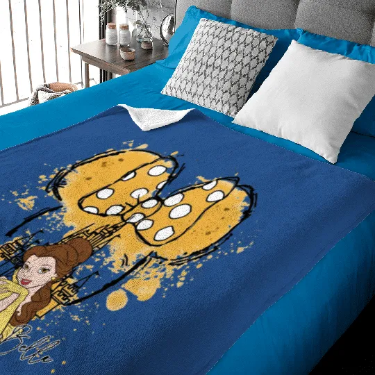 Disney Belle Princess Baby Blankets, Belle Princess Baby Blankets, Watercolor Princess Baby Blankets