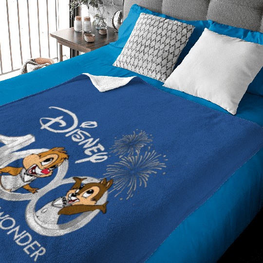 Disney 100 Years of Wonder Baby Blankets, 100th Anniversary Baby Blankets, Chip and Dale Baby Blankets