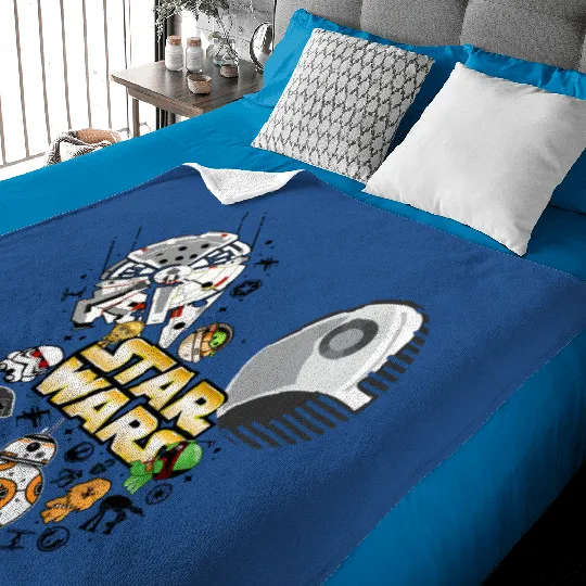 Star Wars Mickey Mouse Baby Blankets, Mickey head star wars Baby Blankets, Disney Family Baby Blankets