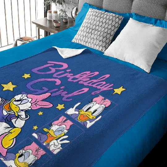 Disney Daisy Duck Birthday Girl Baby Blankets, Disney Daisy Birthday Baby Blankets