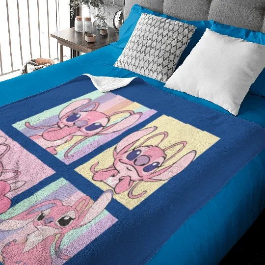 Retro Disney Angel Baby Blankets, Stitch and Angel Baby Blankets