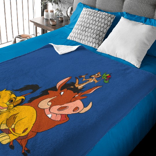 Disney The Lion King Young Simba Timon And Pumbaa Baby Blankets, Magic Kingdom Trip  Baby Blankets Family Birthday Gift