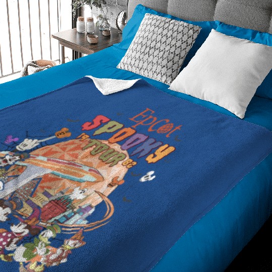 Vintage Epcot Spooky Tour 1928 Unisex Baby Blankets, Disney Epcot Halloween Baby Blankets