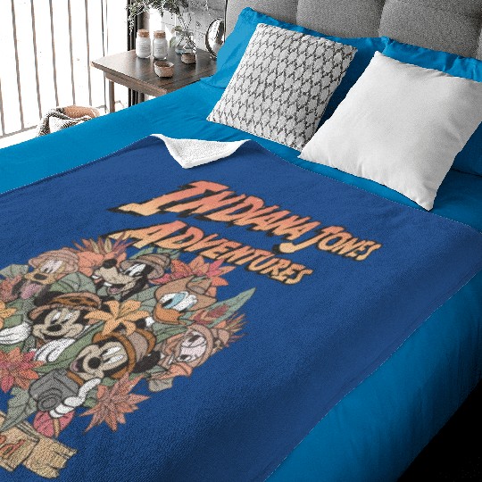 Retro Disney Indiana Jones Baby Blankets,  Indiana Jones Adventure Baby Blankets, Floral Mickey Safari Baby Blankets, Animal Kingdom Baby Blankets