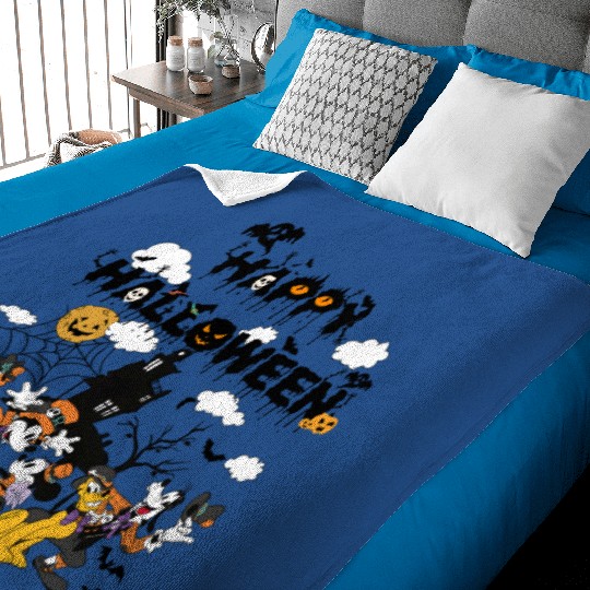 Vintage Disney Happy Halloween Baby Blankets Mickey and Friends Baby Blankets