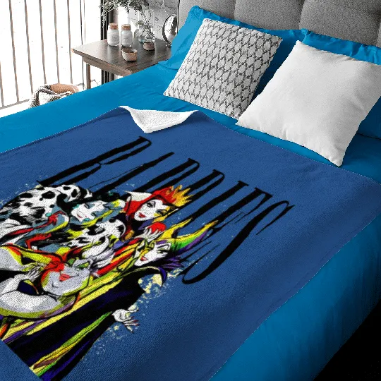 Disney Villians Baddies Graphic Design Maleficent Queen Cruella,Ursla Baby Blankets