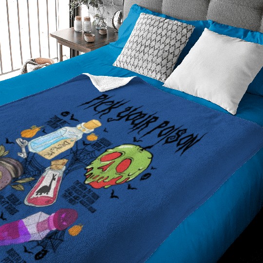Discover Vintage Pick Your Poison Disney Halloween Baby Blankets, Disneyland Villain Halloween Baby Blankets, Disney Villains Baby Blankets, Disneyworld Baby Blankets