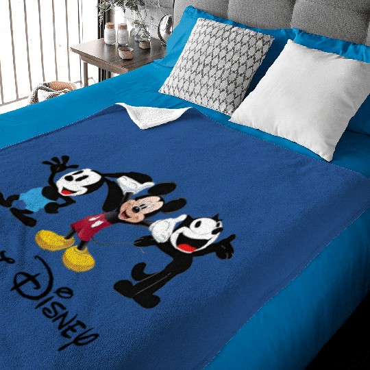 Julius the Cat Oswald the Lucky Rabbit Mickey Mouse Baby Blankets, Disney Trip Baby Blankets