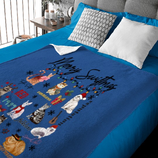 Discover Merry Swiftmas Baby Blankets, Eras Tour Cat Baby Blankets, Christmas Tay-lor