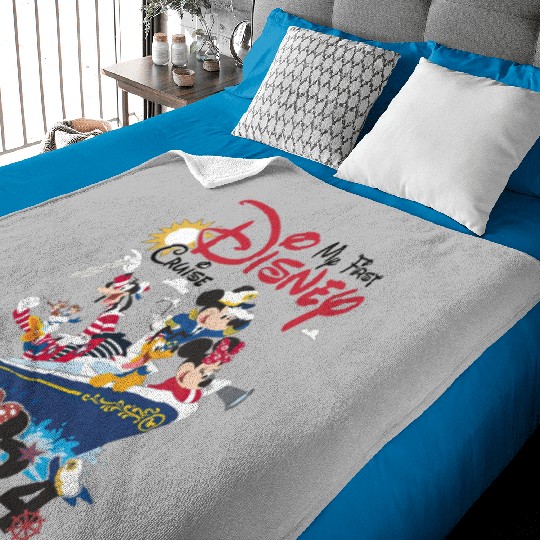 My First Disney Cruise 2024 Baby Blankets, Captain Mickey Mouse And Friends Baby Blankets