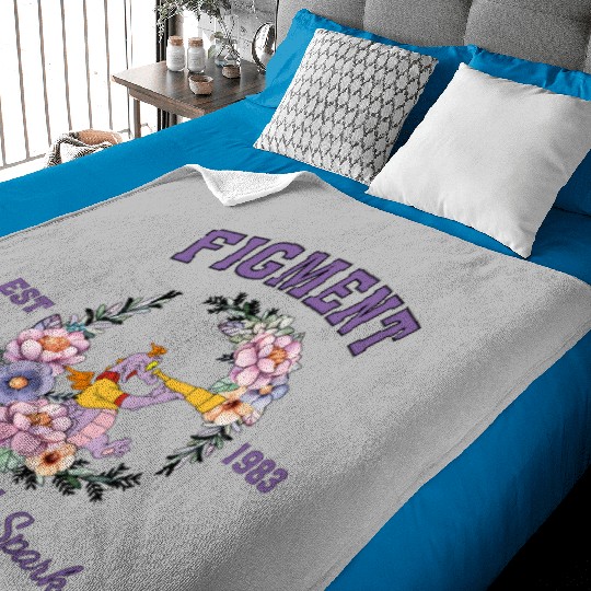 Disney Figment Baby Blankets, Purple Dragon Baby Blankets, Figment Est 1983 Baby Blankets