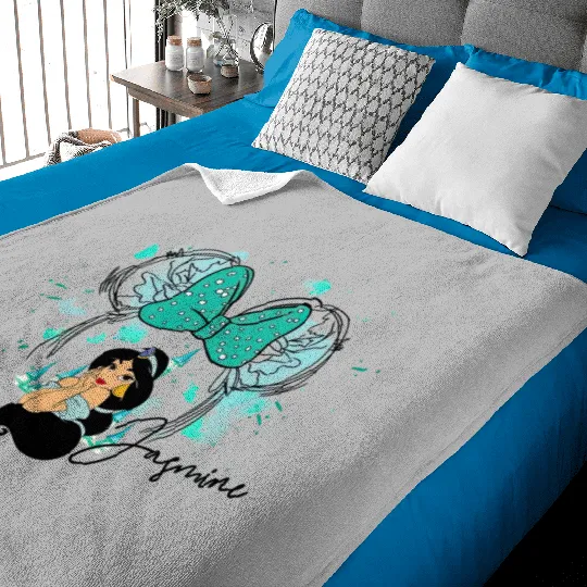 Princess Jasmine, Jasmine Baby Blankets, Watercolor Disney Castle Baby Blankets