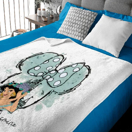 Jasmine Princess Baby Blankets, Princess Jasmine, Disney Jasmine Princess, Watercolor Disney Princess Baby Blankets