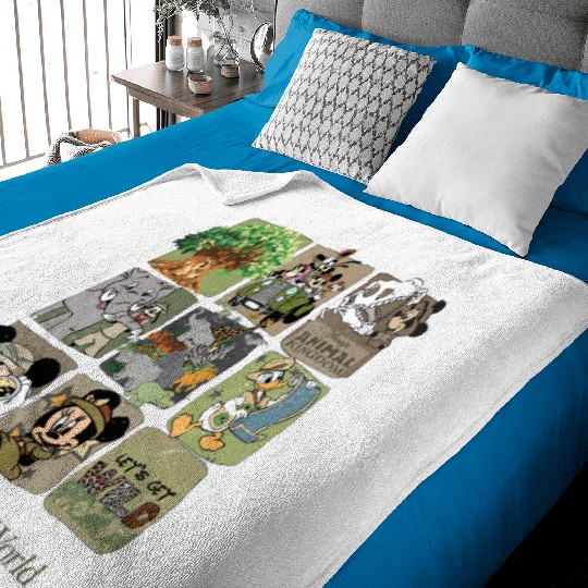 Disney Animal Kingdom Baby Blankets, Vintage Animal Kingdom Baby Blankets, Mickey Safari Baby Blankets