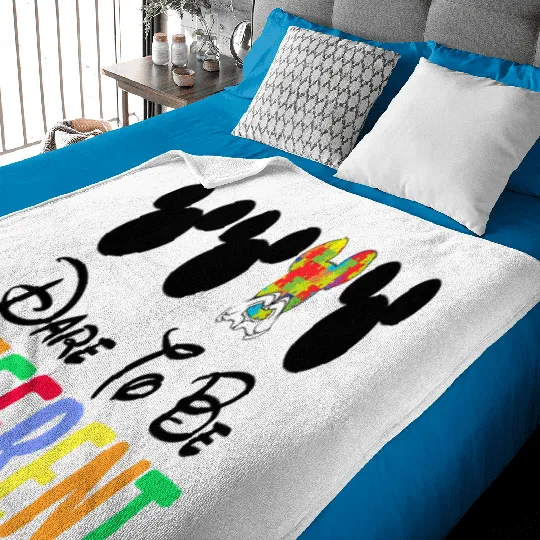 Autism Minnie Mouse Baby Blankets, Disney Autism Mom Baby Blankets, Mommy And Me Autism Awareness