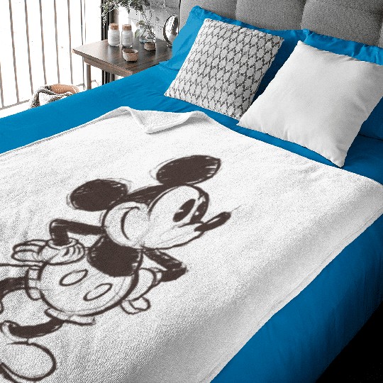 Disney Mickey & Friends Mickey Mouse Sketch Classic Pose Portrait Baby Blankets, Magic Kingdom Baby Blankets