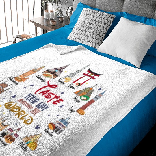 Disney Epcot World Showcase Countries Food Taste Your Way Around The World Baby Blankets, Epcot Food and Wine Festival 2023