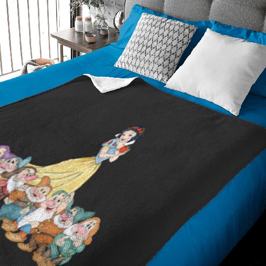 Disney Snow White Princess Watercolor Baby Blankets, Snow White Seven Dwarfs Baby Blankets