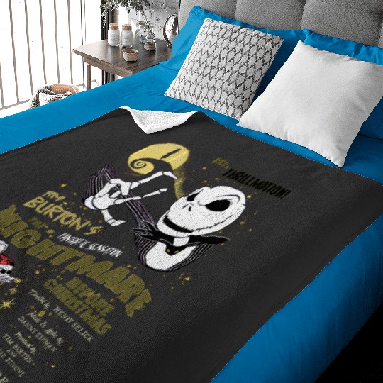 Retro The Nightmare Before Christmas Baby Blankets, Jack Skellington Baby Blankets, Disney Halloween Baby Blankets