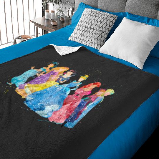 Watercolor Disney Princess Baby Blankets, Retro Disney Princess Baby Blankets