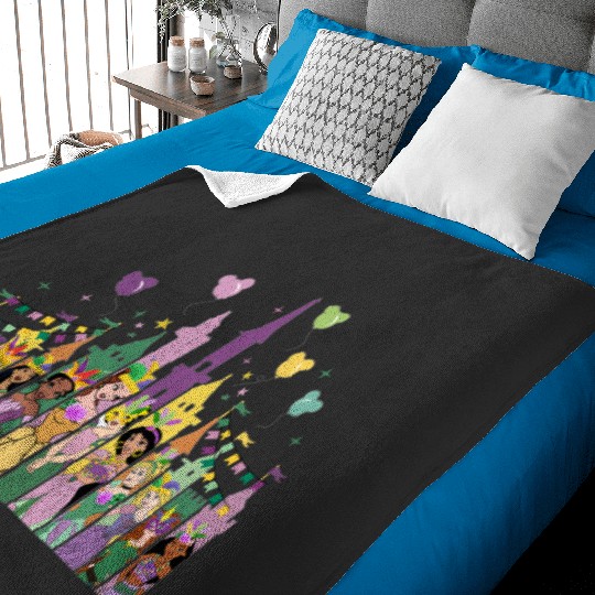 Disney castle Mardi Gras Baby Blankets, Disney Princess Mardi Gras Baby Blankets